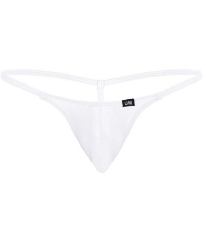 Men's Sheer Mesh Bulge Pouch G-String Thongs Sexy T-Back Bikini Underwear Swimwear - White - CR18ZDE0KQ6 $25.09 G-Strings & T...