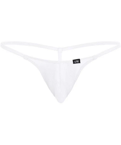 Men's Sheer Mesh Bulge Pouch G-String Thongs Sexy T-Back Bikini Underwear Swimwear - White - CR18ZDE0KQ6 $25.09 G-Strings & T...