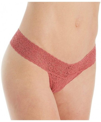 Signature Lace Low Rise Thong Pink Sands One Size - C218CISLNAH $35.00 Panties