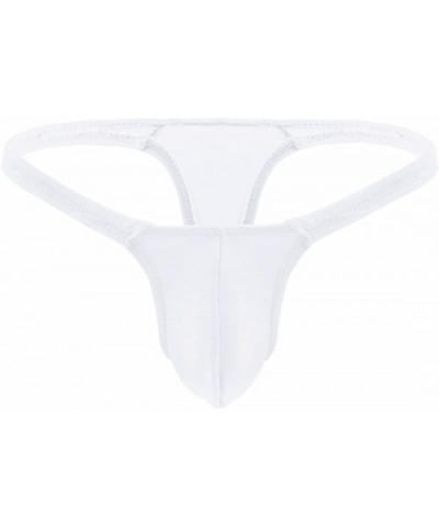 Mens Bulge Comfy Support G-String Thong Underwear - White - C712JI4QU7R $26.22 G-Strings & Thongs