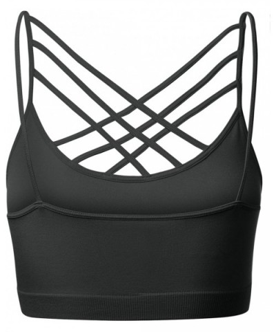 Women's Novelty Bras Seamless Triple Criss-Cross Front Bralette Sports Bra - 102-ash Grey - CU1880239YC $14.78 Bras