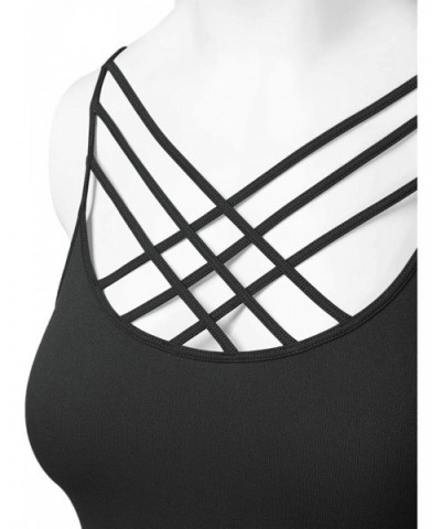 Women's Novelty Bras Seamless Triple Criss-Cross Front Bralette Sports Bra - 102-ash Grey - CU1880239YC $14.78 Bras