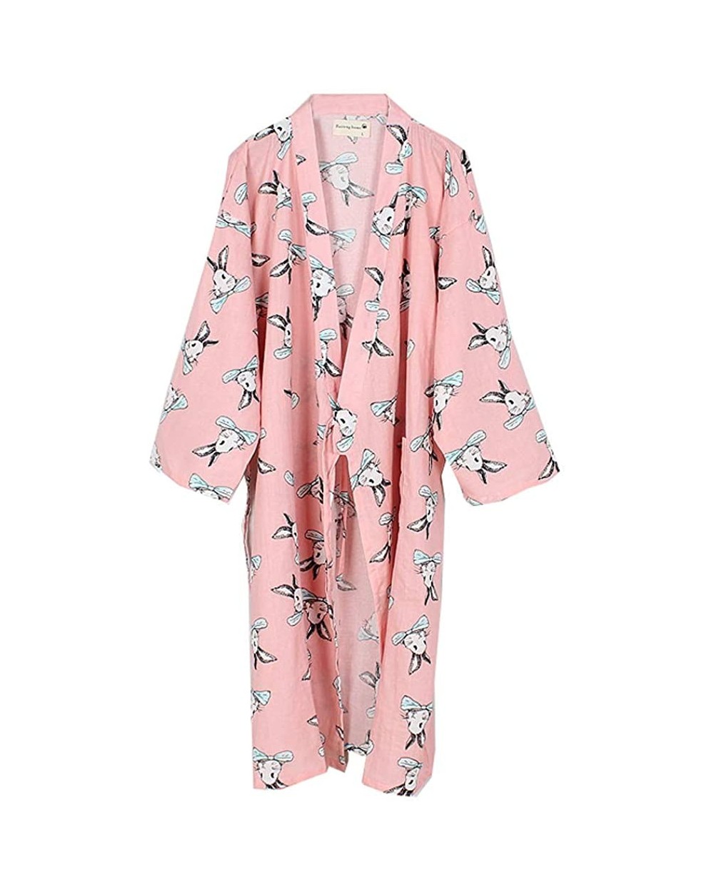 Japanese Women's Robe Cotton Dressing Gown Kimono Pajamas Nightgown[Size L] - Blue952 - CZ18GE7NLKO $55.79 Nightgowns & Sleep...