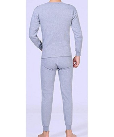 Winter Fleece Lined Round Neck Comfy Stretch Top & Bottom Set - One - CC1938G4K4W $43.76 Thermal Underwear