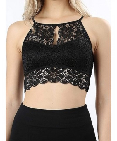 Women's Sexy Lace High Neck Bralette Top - Aawtkv0027 Ash Grey - CH18OTH3S3U $23.84 Bras