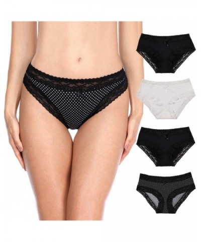 Women's Cotton Bikini Panties Cozy Underwear Low-Rise Panties 4 Pack - Bikini1 (Nylon) - CT18H6Y4K5S $23.49 Panties