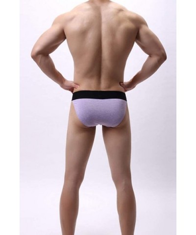 Men's High-Cut Pants Youth Warm Thin Section Casual Stretch Underwear - Purple - CV1925XHN74 $19.11 Briefs