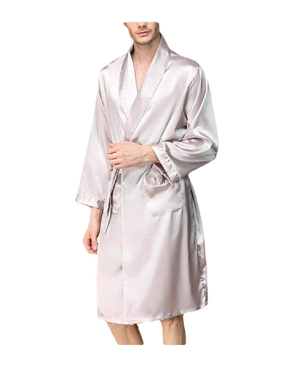 Men's Plus Size Shorts Solid 2 Piece Sleepwear Pajamas Lounge Robes - 1 - CY198GX72R6 $49.00 Robes