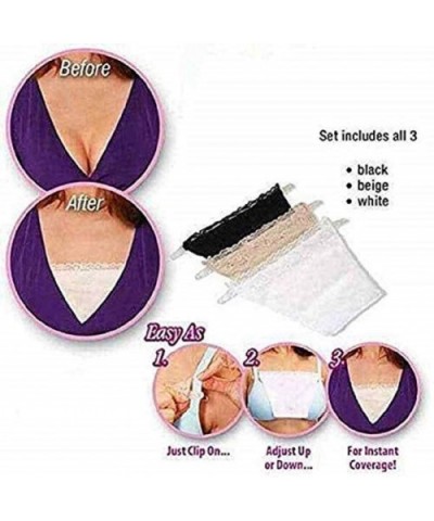 3pcs Anti Peep Invisible Bra-Small Lace Breathable Women Underwear Breast Coverage Clip-on Mock Camisole Bra - CB1940ITCZ6 $1...