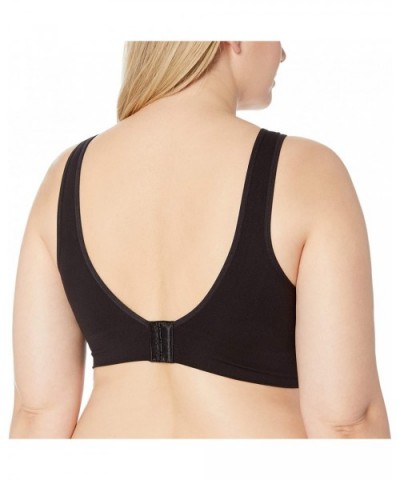 Women's Pure Comfort Wirefree Bra with Lace Trim & Back Close - Black - CI11OF556HF $21.43 Bras