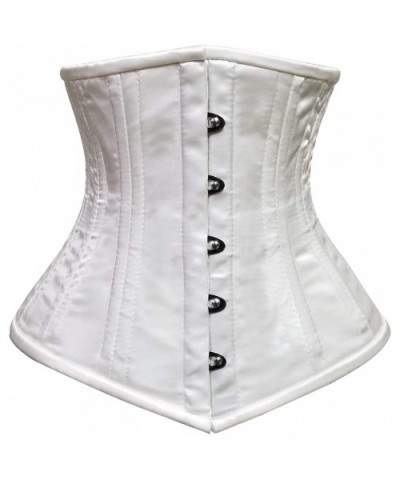 Heavy Duty 18/26 Double Steel Boned Waist Training Satin Underbust Tight Shaper Corset 979 - Ivory Satin (for Normal Torso-fi...