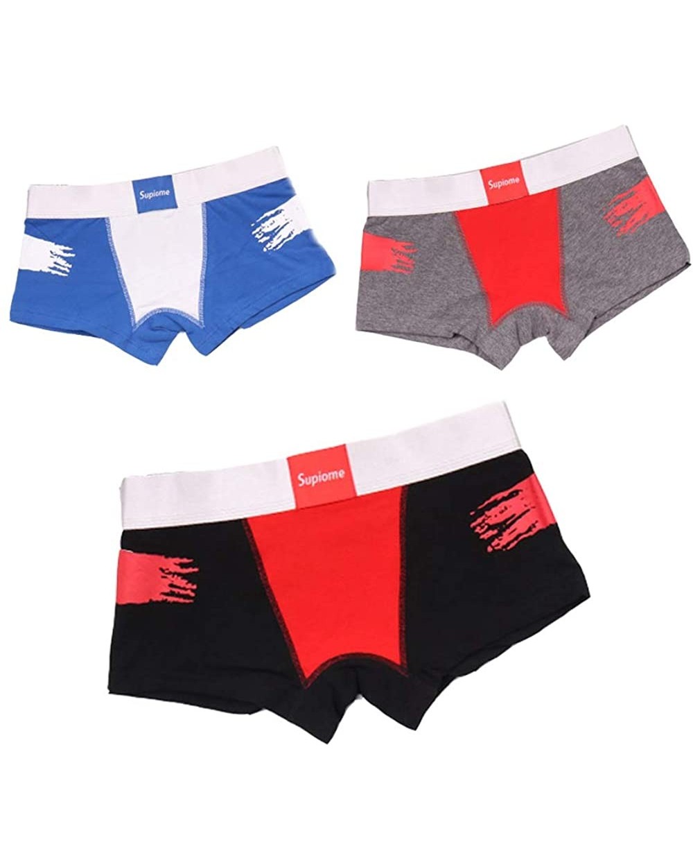 Cotton Color Stitching Boyshort 3 Pack Boxer Briefs for Tomboy Trans Lesbian - E - CL18ZTD7IIC $40.22 Panties