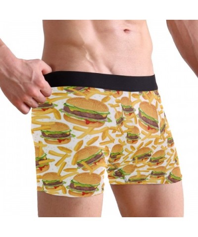 Hamburger and French Fries Boxer Briefs Men's Underwear Pack Seamless Comfort Soft - CG18L2AX00K $41.36 Boxer Briefs