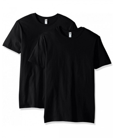 Men's Lightweight Cotton Crew T-Shirt Multipack - Black - CB12N1KT95Z $17.99 Undershirts