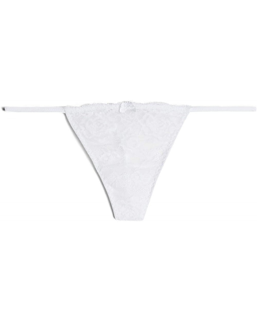 Womens Lace Side Thong - White - 001 - White - CR18TCR9ZM7 $36.59 Panties