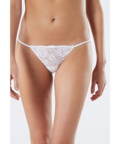 Womens Lace Side Thong - White - 001 - White - CR18TCR9ZM7 $36.59 Panties