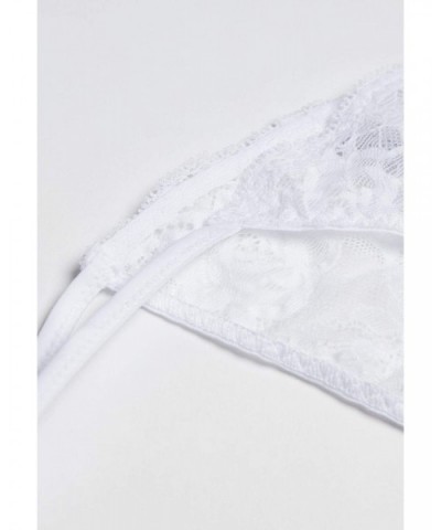 Womens Lace Side Thong - White - 001 - White - CR18TCR9ZM7 $36.59 Panties