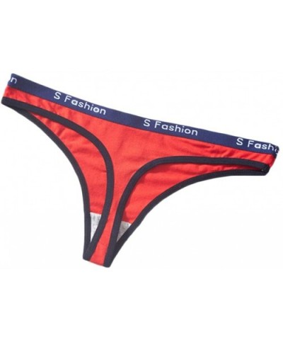 Sexy Women Thong Panties Fashion Letter G-String Underpants Lingerie Briefs - Red - CH196D8C3IZ $12.86 Robes