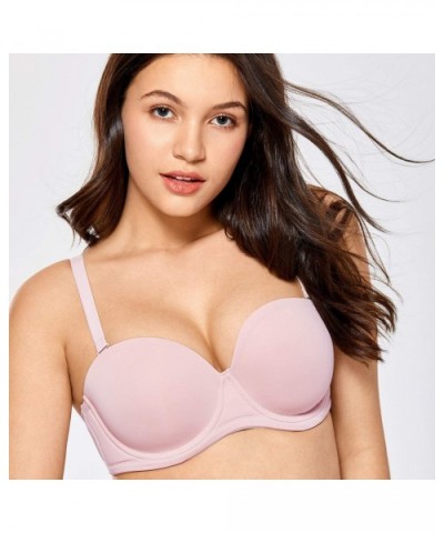 Women's Underwire Contour Multiway Full Coverage Strapless Bra Plus Size - Gentle Rose - C518U8UOE46 $44.61 Bras