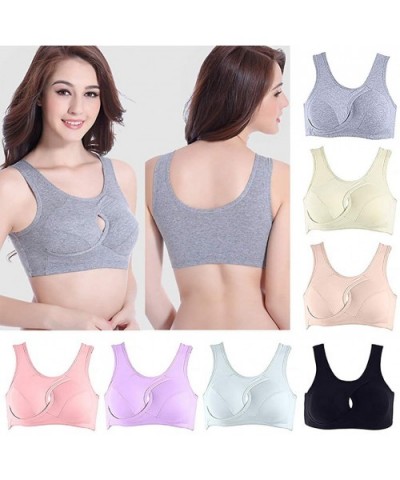 Air Permeable Cooling Summer Sport Yoga Wireless Bra - E-blue - CA18U8KEQ2Y $13.09 Garters & Garter Belts