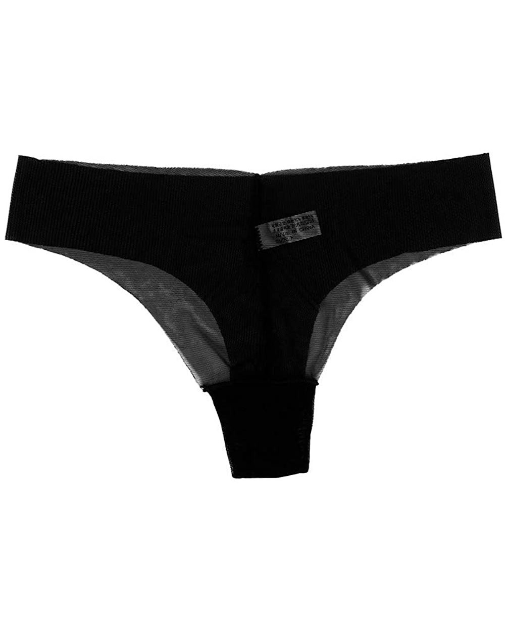 Low Rise No Show Thong Pantie-Women's Nylon Spandex Thong Underwear Power in Pink Pure Stretch Thong Underwear - Black - CH19...