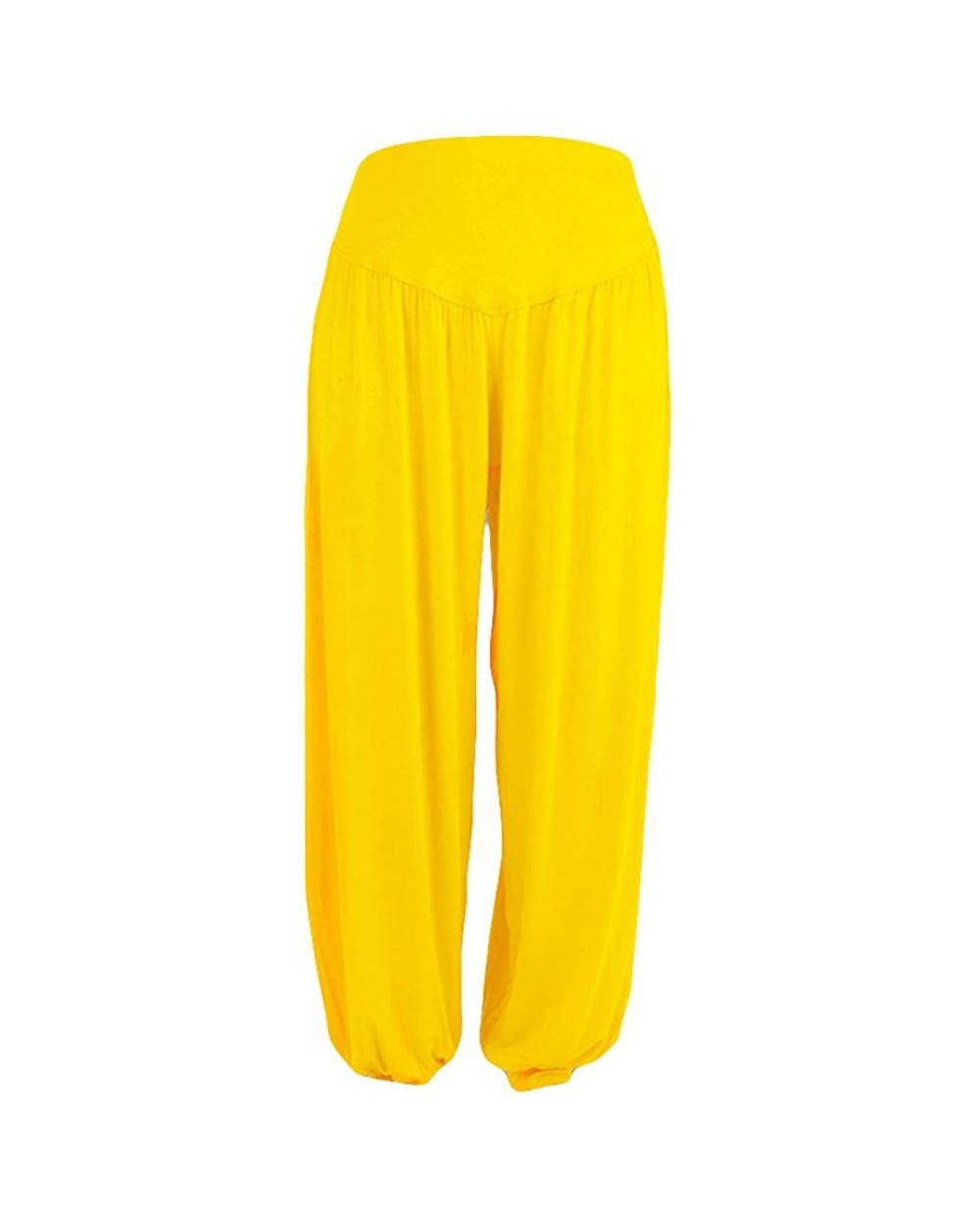 Plus Size Women Casual Loose Harem Pants Casual Solid Color Sport Yoga Trousers - Yellow - CF18L7OSKNW $25.31 Panties