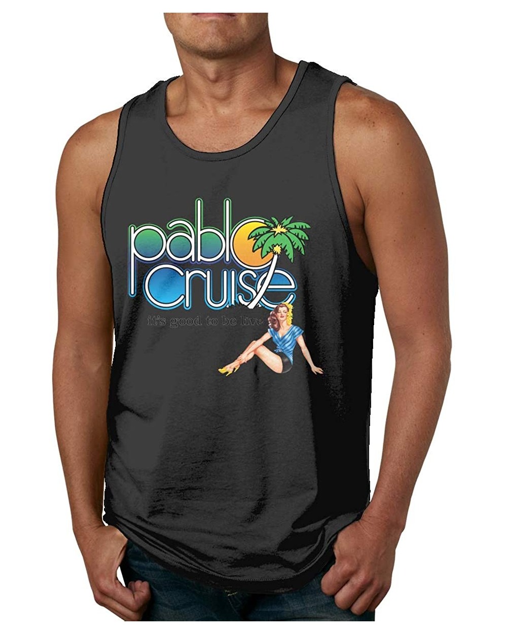 Pablo Cruise It's Good to Be Live Mans Gym Sleeveless Undershirts Tee - CG19CZW3ETI $35.00 Undershirts