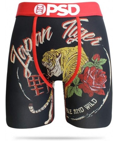 Men's Stretch Wide Band Boxer Brief Underwear Bottom - Green / Japan Tiger - C818AKXOWTN $48.59 Boxer Briefs