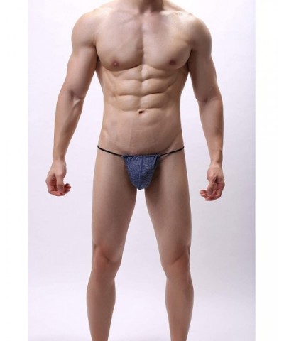 Men Breathable Thong Underwear U Convex Pouch Underwear T-Back G-String - Gry+blu+gre+pur+yel - C7192HAMQML $37.22 G-Strings ...