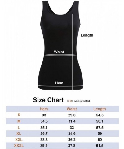 Women's Tummy Control Shapewear Tank Tops Body Shaper Compression Top - Black - C918SOXH6C4 $16.04 Shapewear