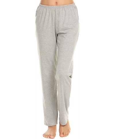 Pajama Pants Women's Casual Lounge Pants Soft Cotton Sleepwear Pj Bottoms - Light Grey - CX18GG2O7UH $29.36 Bottoms