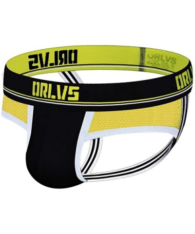 Men's Jockstrap Underwear Sexy Mesh Jock Strap - Black - CF1977GLM0R $21.98 G-Strings & Thongs